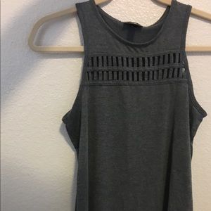 Grey tank top with cut outs